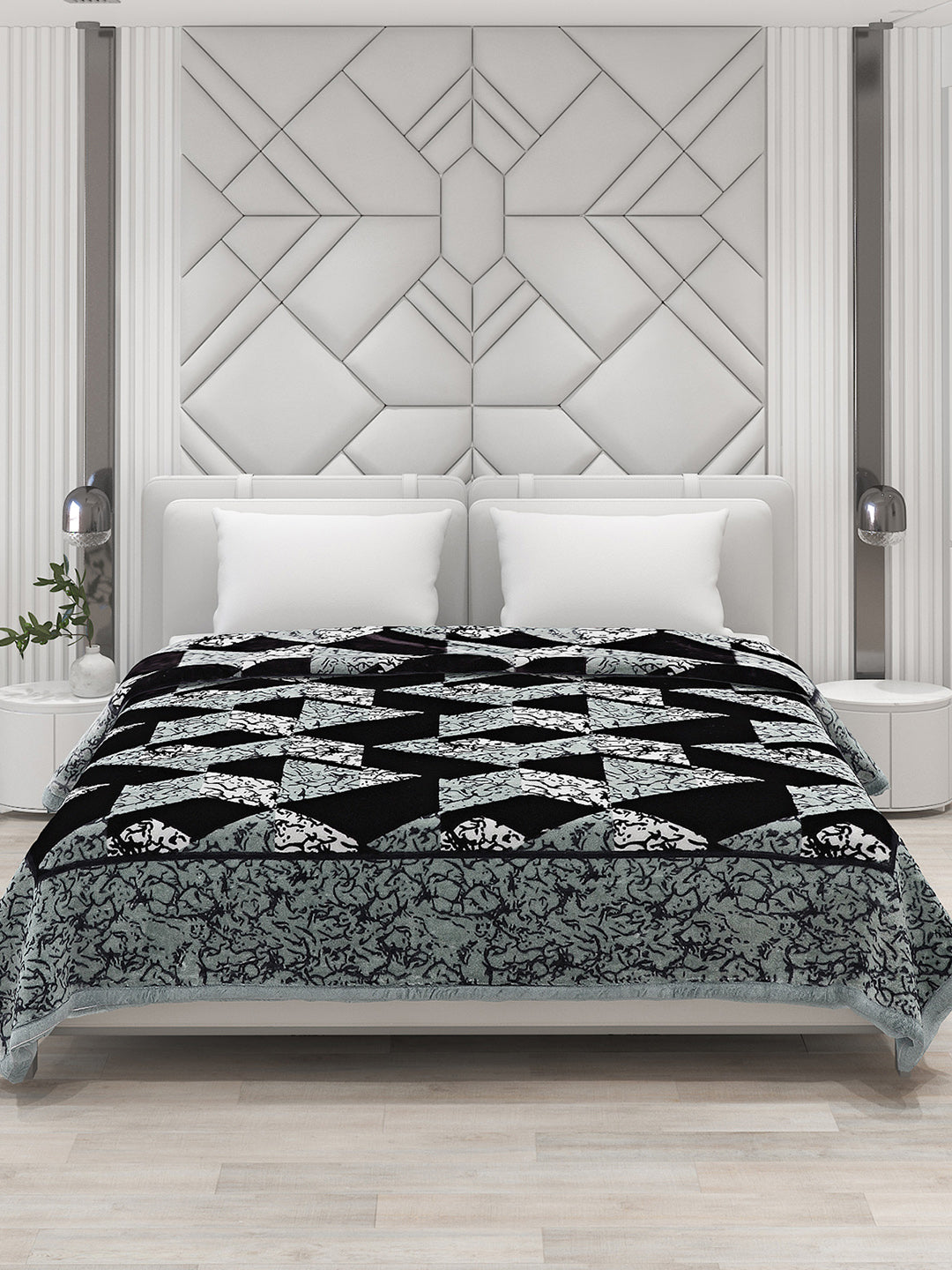Printed Double Bed 1041 GSM Blanket Apricot 2 Ply (Weight 5.5 kg)