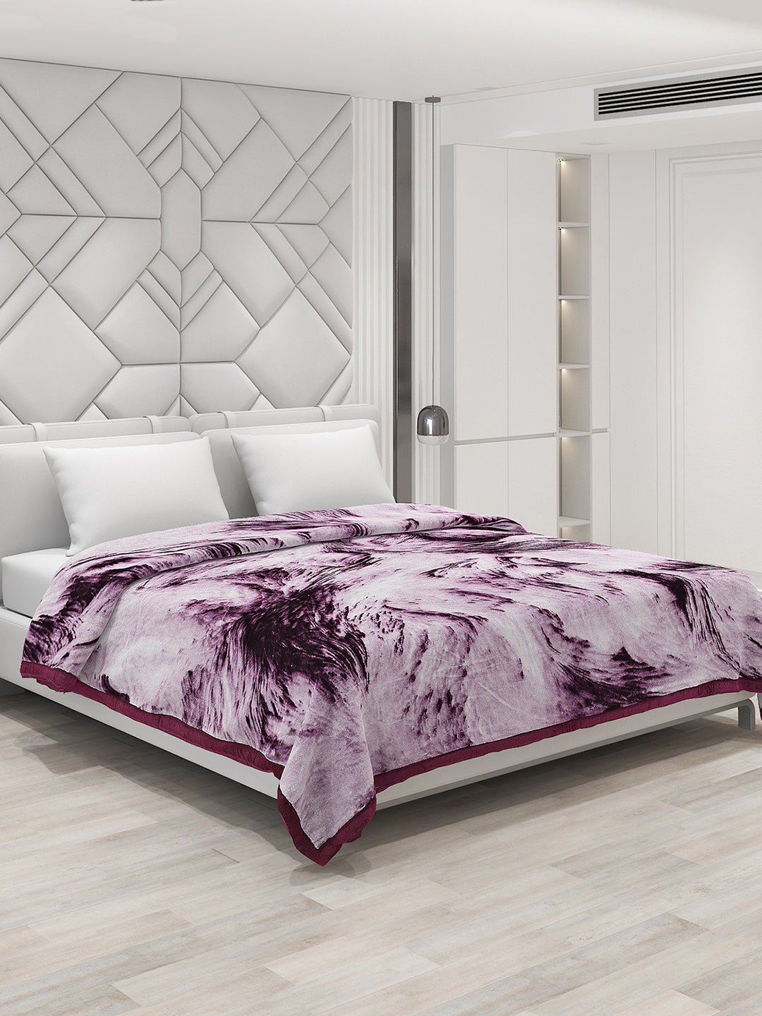 Printed Double Bed 1041 GSM Blanket Apricot 2 Ply (Weight 5.5 kg)