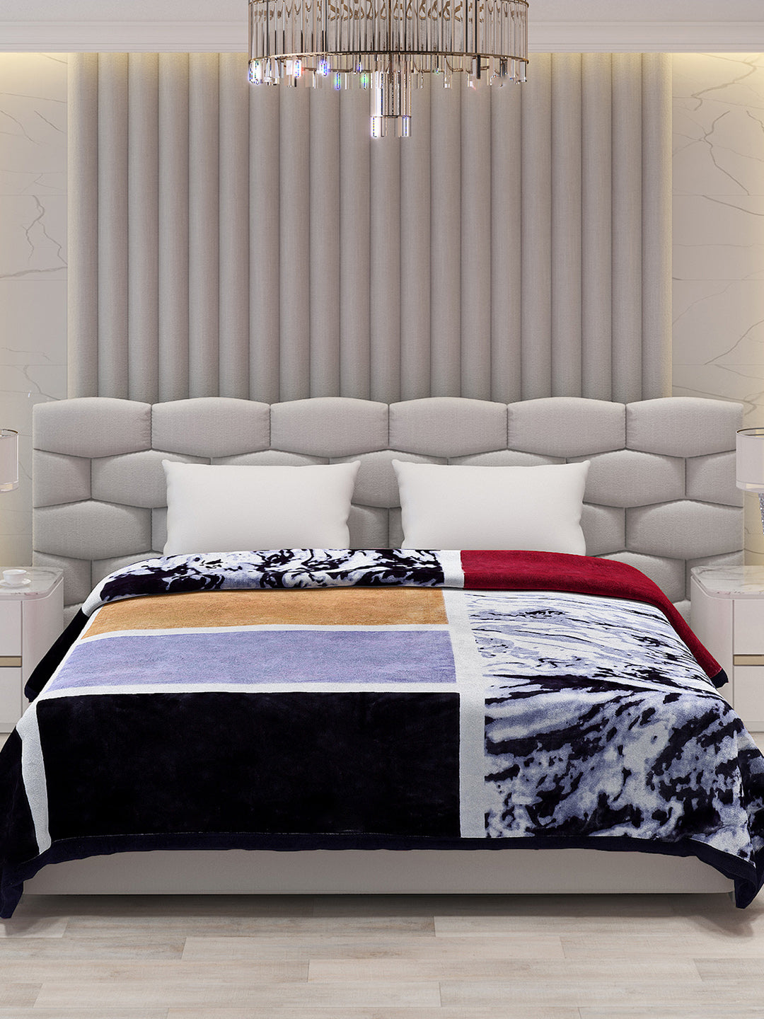Printed Double Bed 795 GSM Blanket Austin 2 Ply (Weight 4.2 kg)