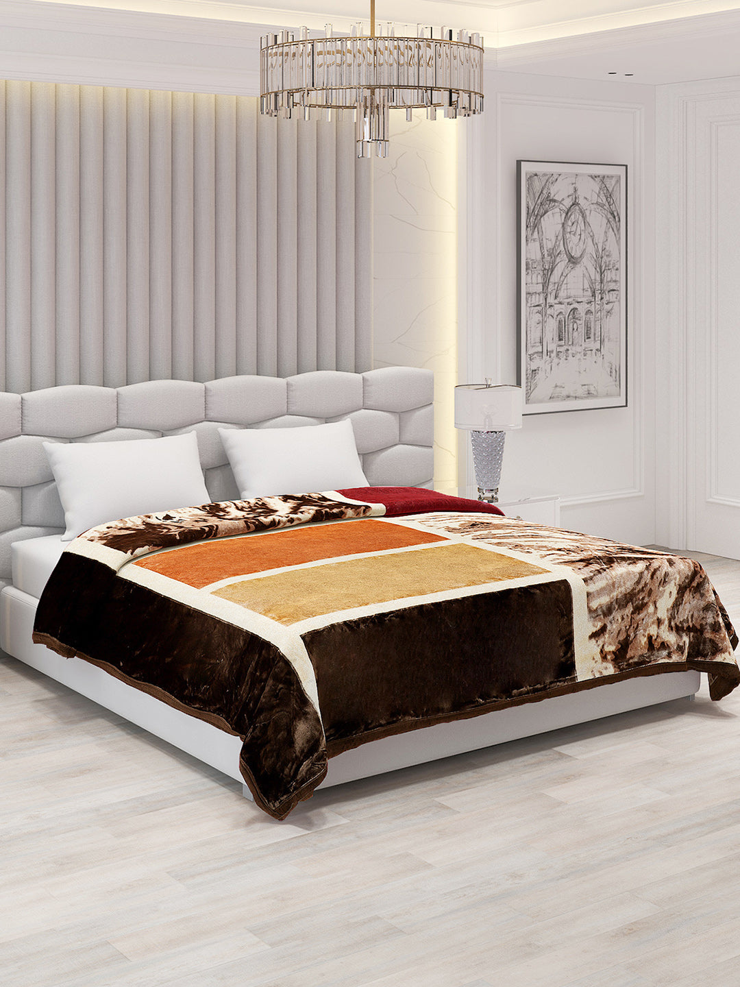 Printed Double Bed 795 GSM Blanket Austin 2 Ply (Weight 4.2 kg)