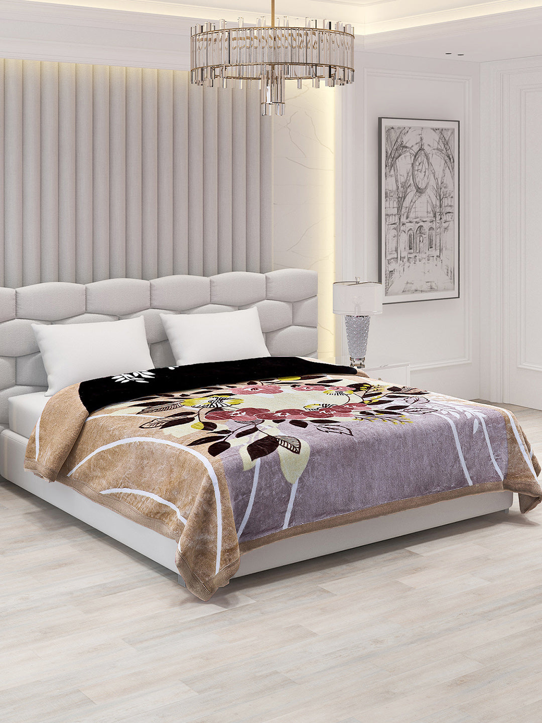 Printed Double Bed 795 GSM Blanket Austin 2 Ply (Weight 4.2 kg)