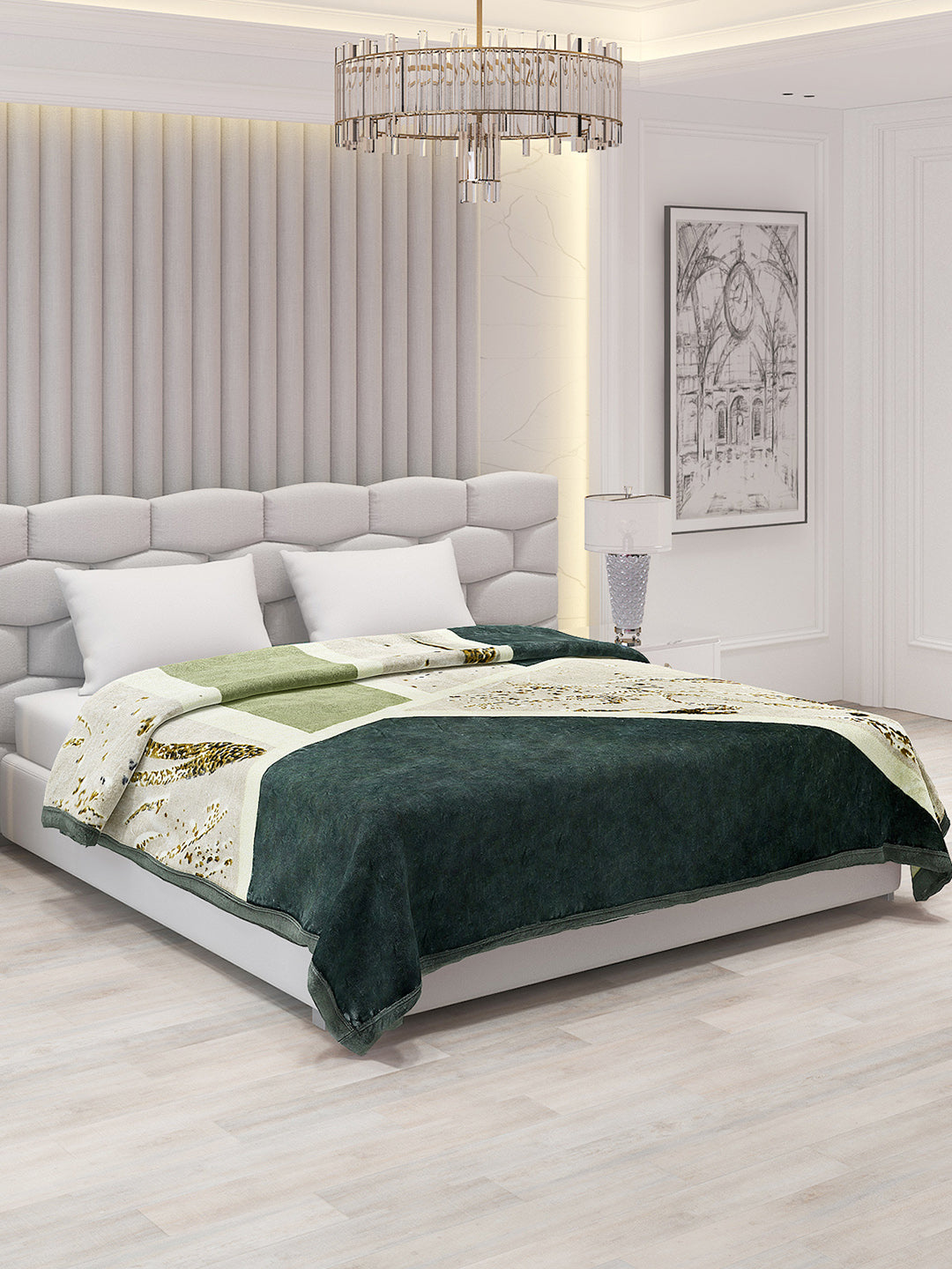 Printed Double Bed 795 GSM Blanket Austin 2 Ply (Weight 4.2 kg)