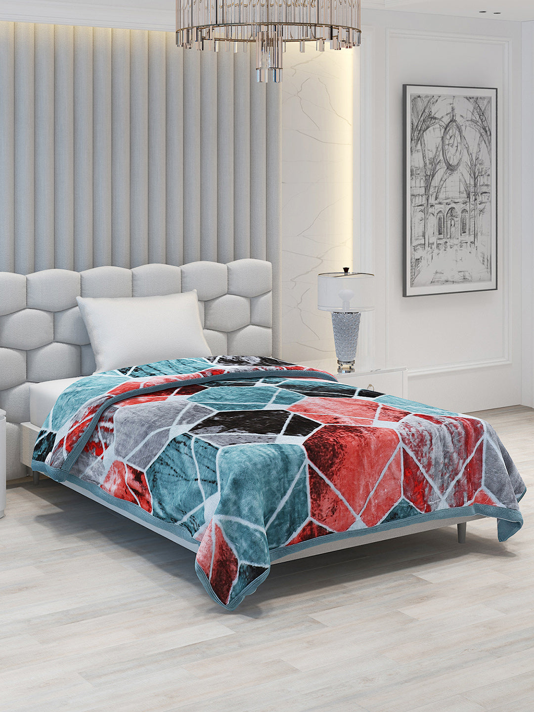 Printed Single Bed 1051 GSM Blanket Bling 2 Ply (Weight 3.7 kg)