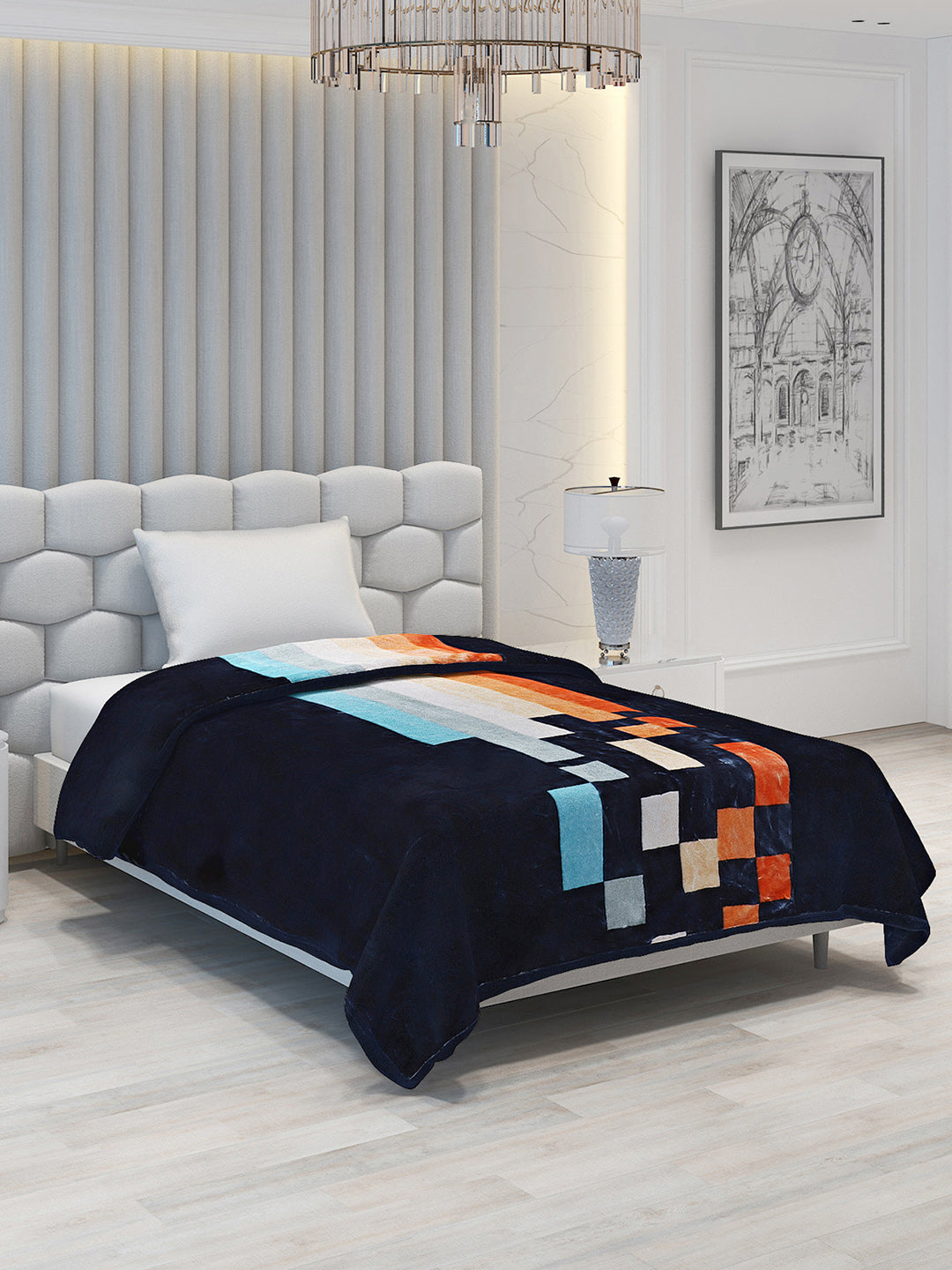 Printed Single Bed 1051 GSM Blanket Bling 2 Ply (Weight 3.7 kg)