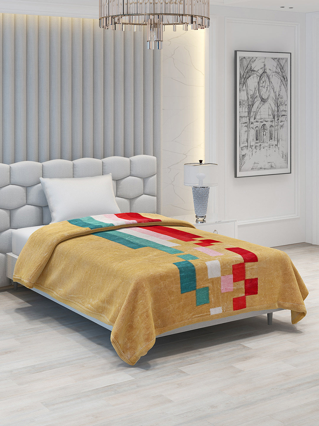Printed Single Bed 1051 GSM Blanket Bling 2 Ply (Weight 3.7 kg)