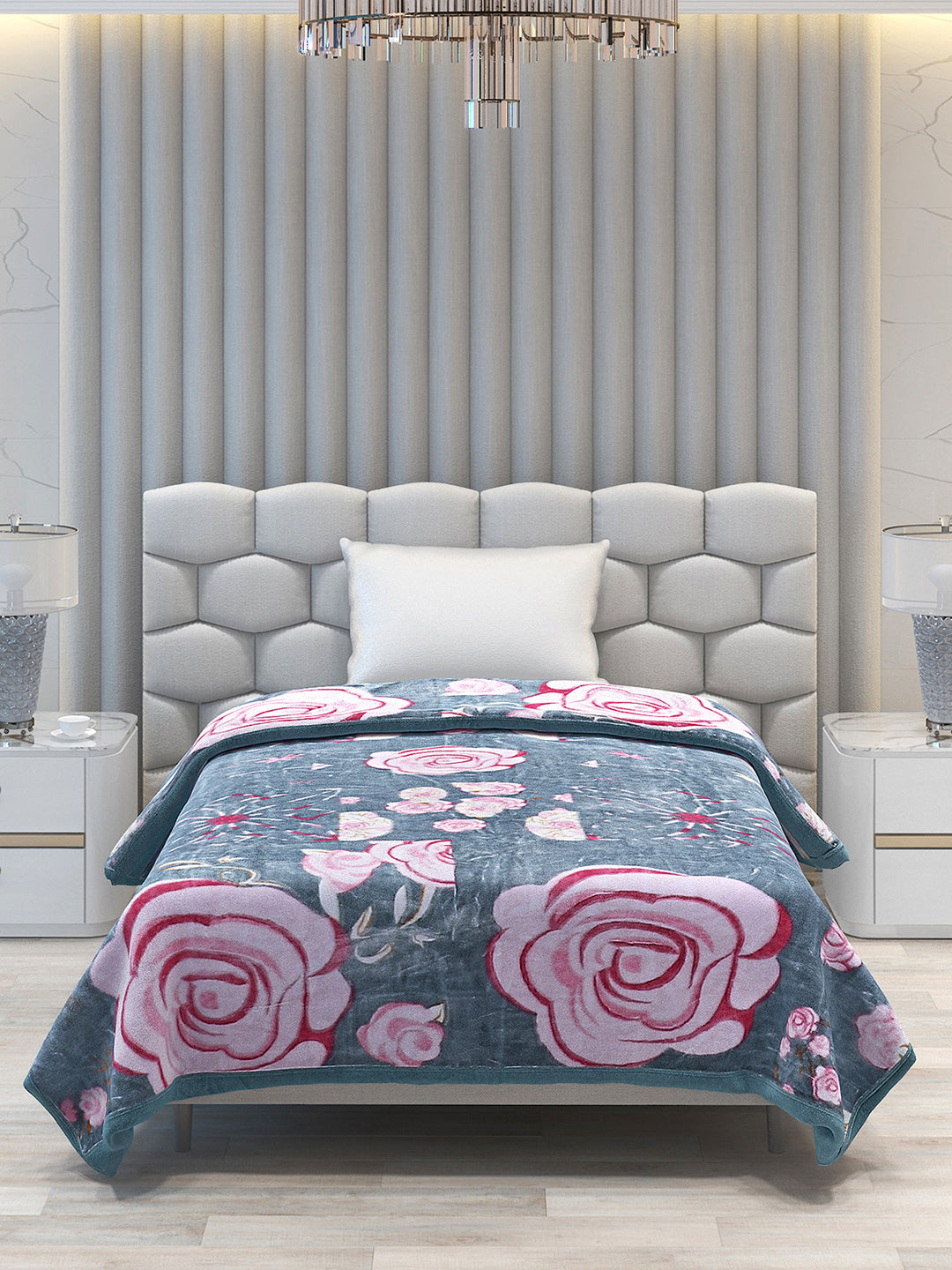 Printed Single Bed 1051 GSM Blanket Bling 2 Ply (Weight 3.7 kg)