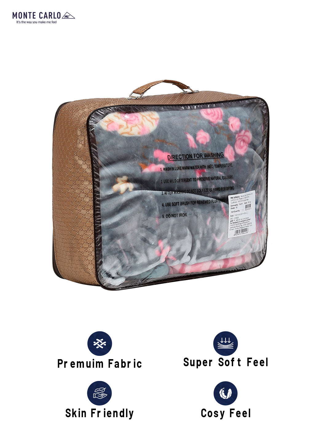 Printed Single Bed 1051 GSM Blanket Bling 2 Ply (Weight 3.7 kg)