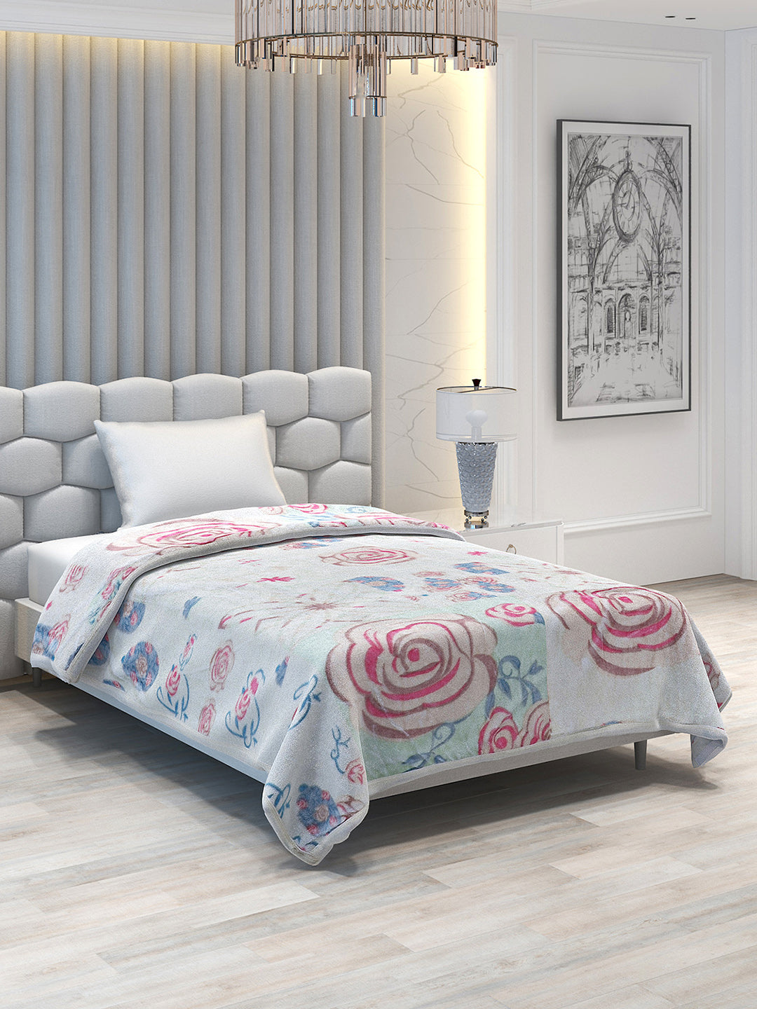 Printed Single Bed 1051 GSM Blanket Bling 2 Ply (Weight 3.7 kg)