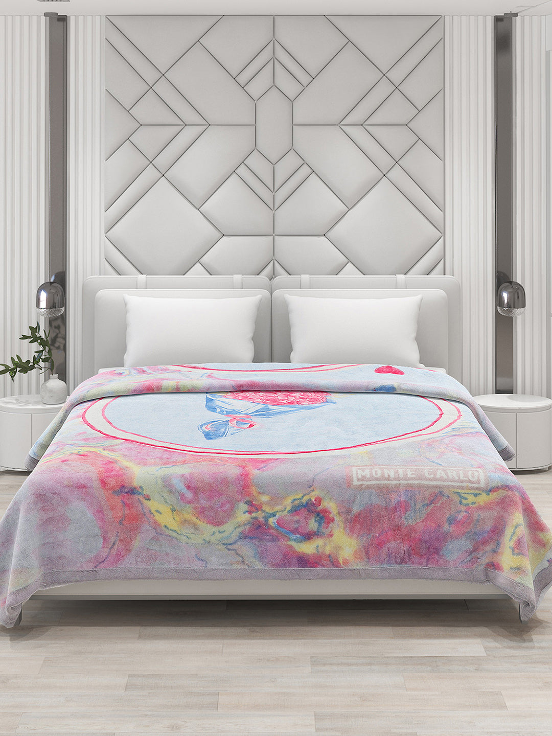 Printed Double Bed 795 GSM Blanket Cashmere 2 Ply (Weight 4.2 kg)
