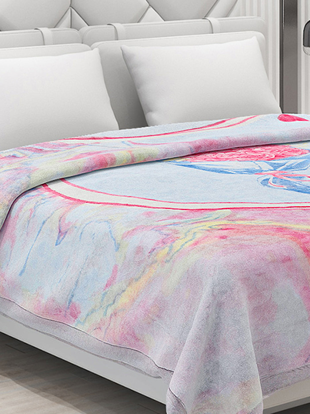 Printed Double Bed 795 GSM Blanket Cashmere 2 Ply (Weight 4.2 kg)