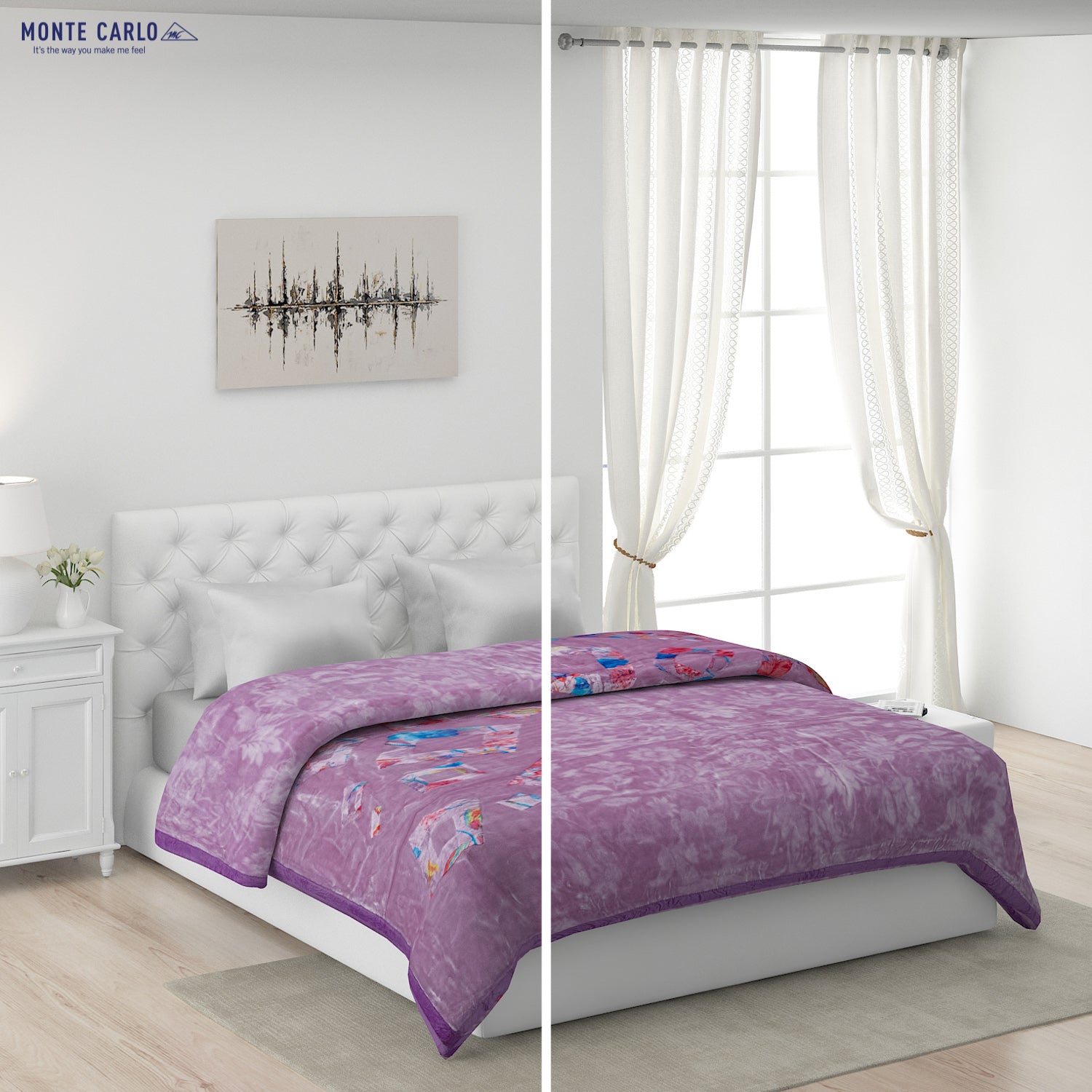 Printed Double Bed Blanket for Heavy Winter -2 Ply