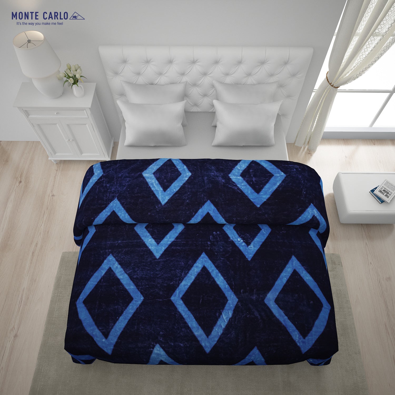 Printed Double Bed Blanket for Mild Winter -1 Ply