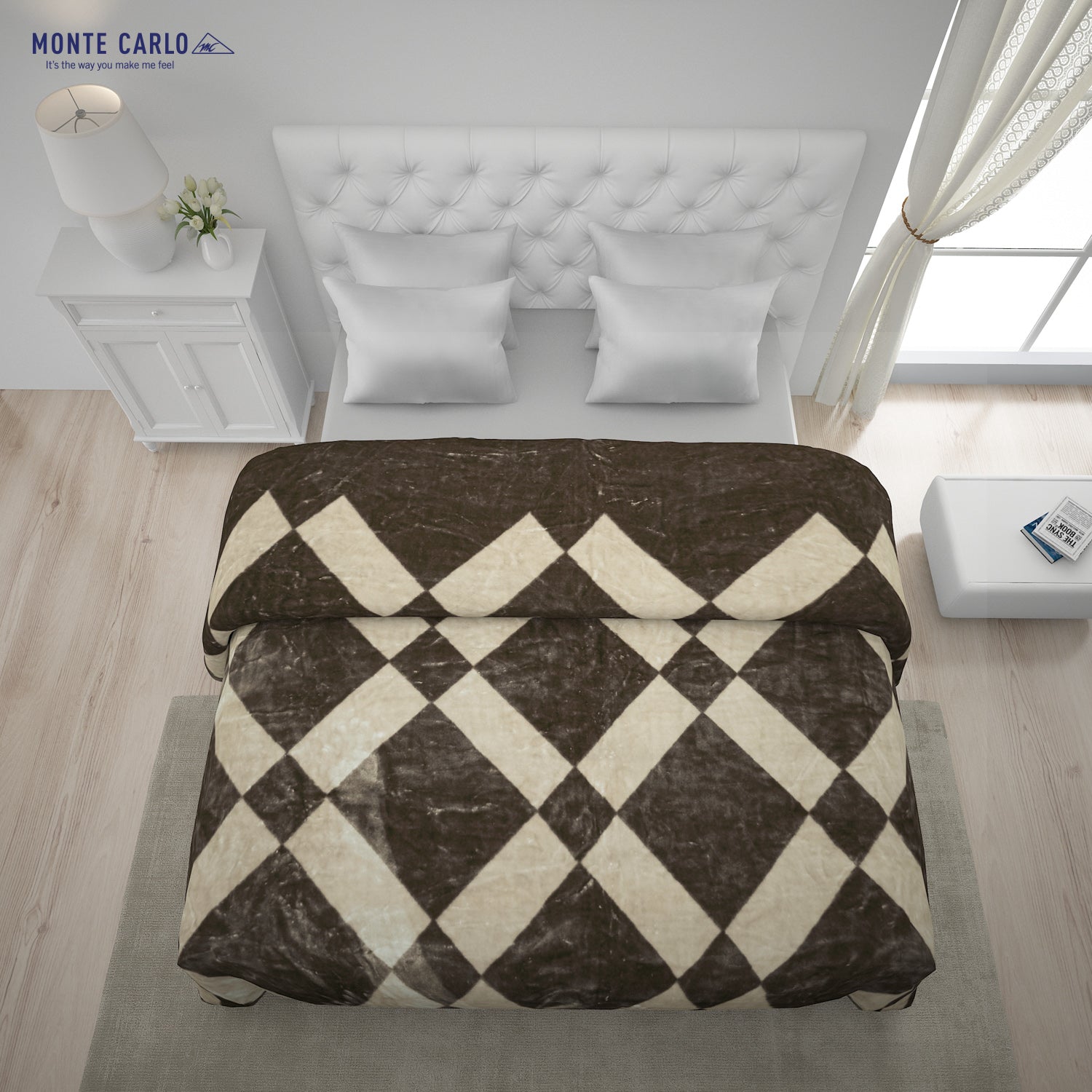 Printed Double Bed Blanket for Mild Winter -1 Ply