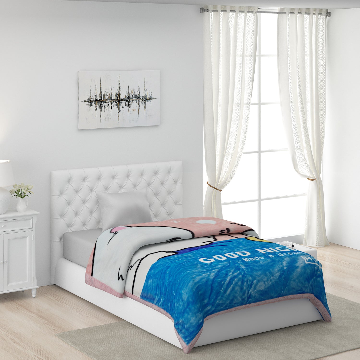 Printed Single Bed Blanket for Mild Winter -2 Ply