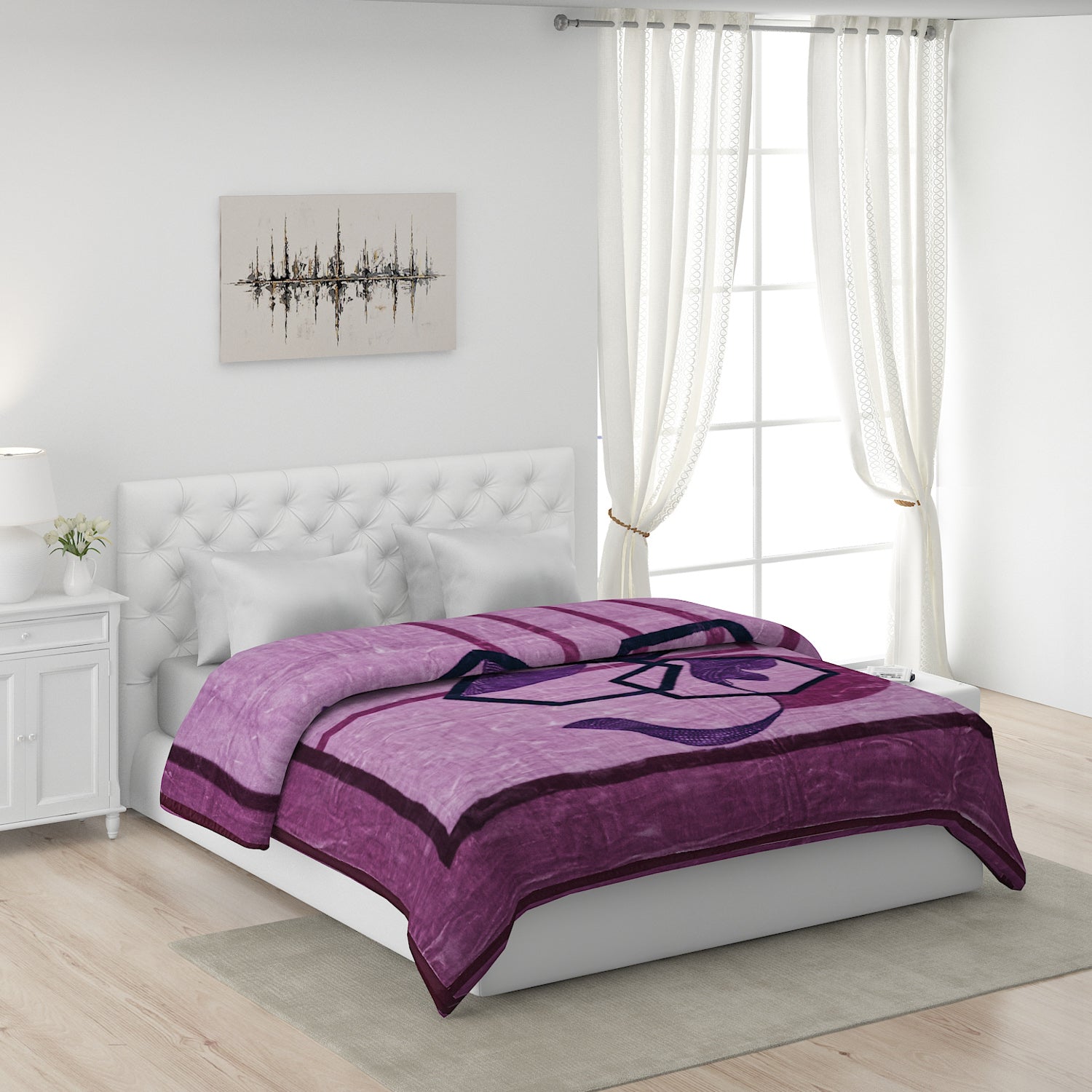 Printed Double Bed 947 GSM Blanket Hunter 2 Ply (Weight 5 kg)