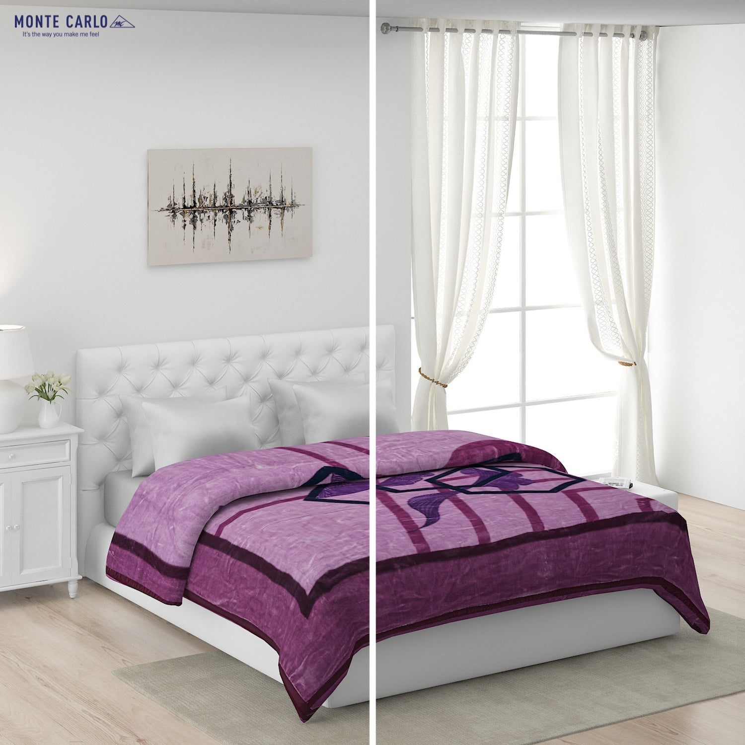 Printed Double Bed 947 GSM Blanket Hunter 2 Ply (Weight 5 kg)