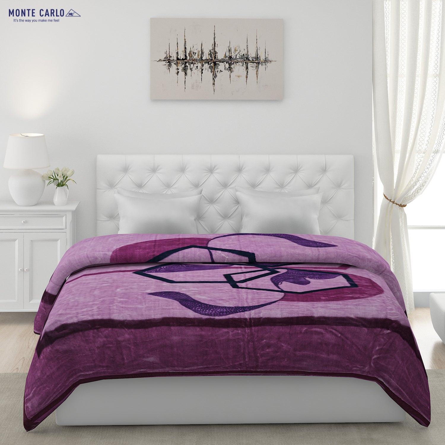 Printed Double Bed 947 GSM Blanket Hunter 2 Ply (Weight 5 kg)