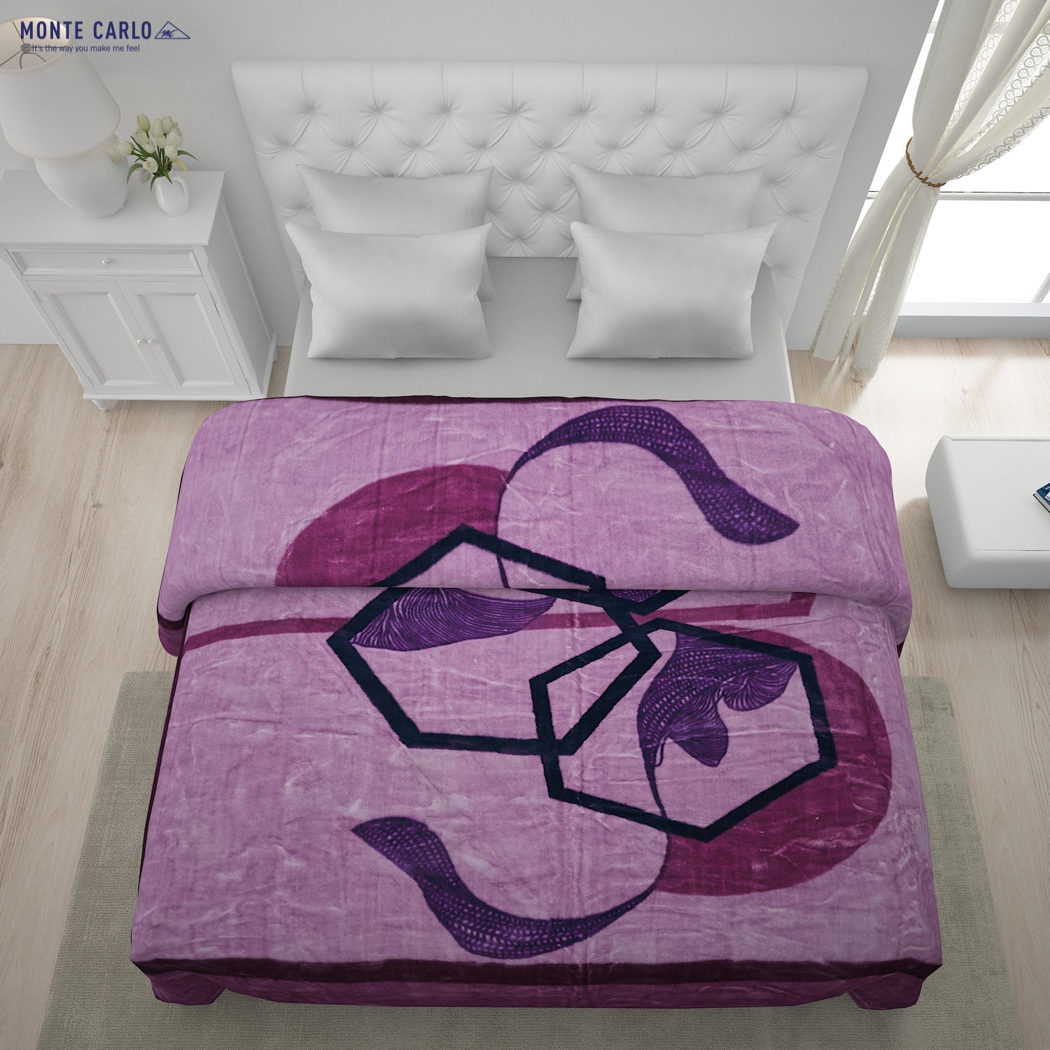 Printed Double Bed 947 GSM Blanket Hunter 2 Ply (Weight 5 kg)
