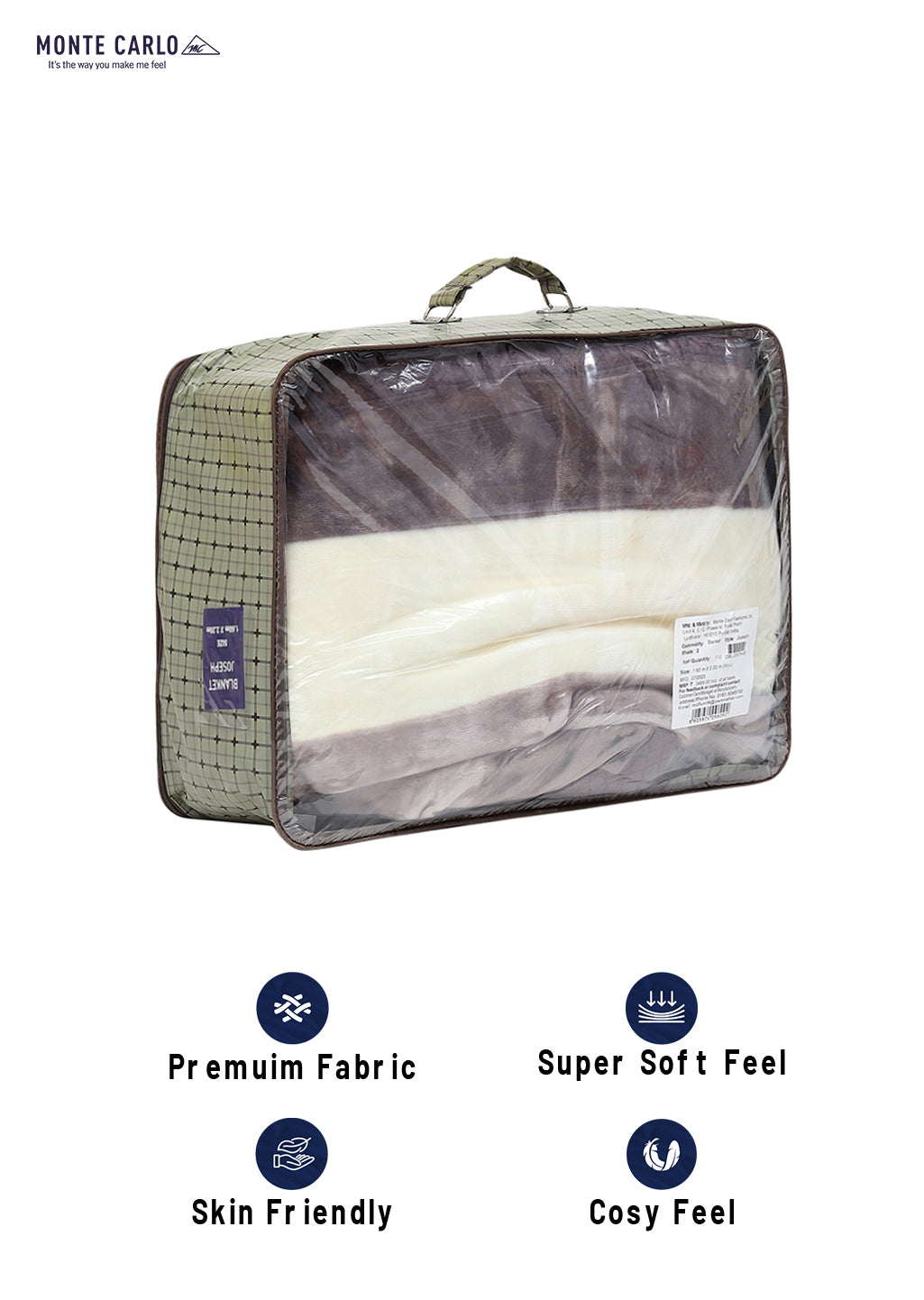 Printed Single Bed 994 GSM Blanket Joseph 2 Ply (Weight 3.5 kg)