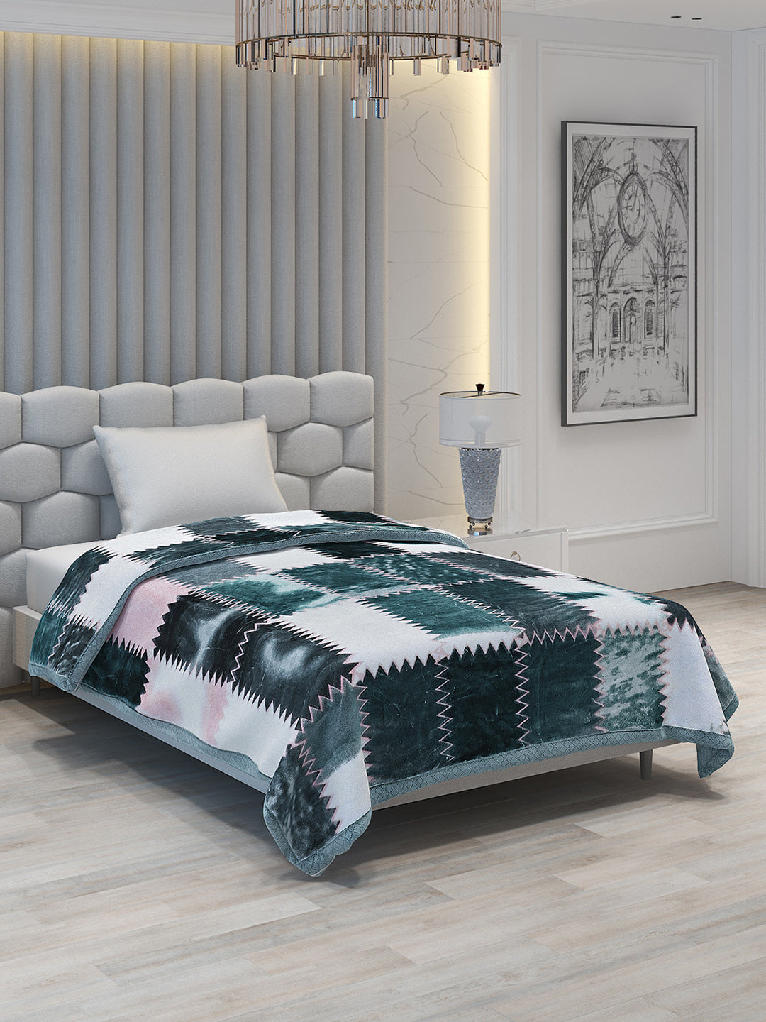 Printed Single Bed 994 GSM Blanket Joseph 2 Ply (Weight 3.5 kg)