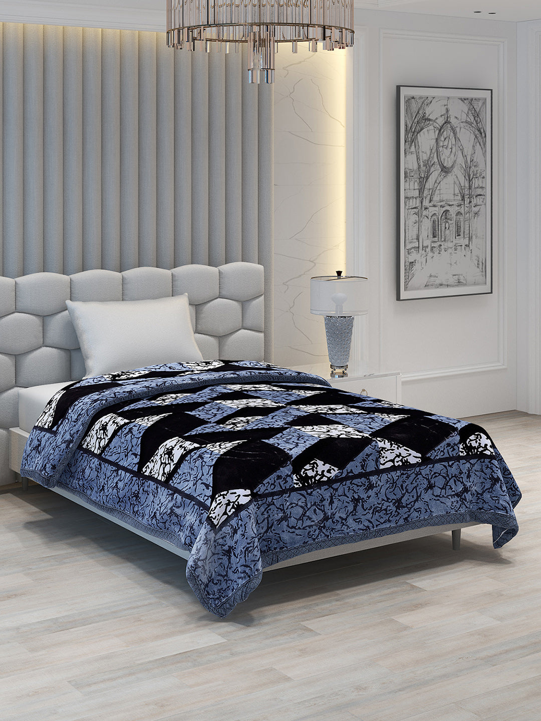 Printed Single Bed 994 GSM Blanket Joseph 2 Ply (Weight 3.5 kg)