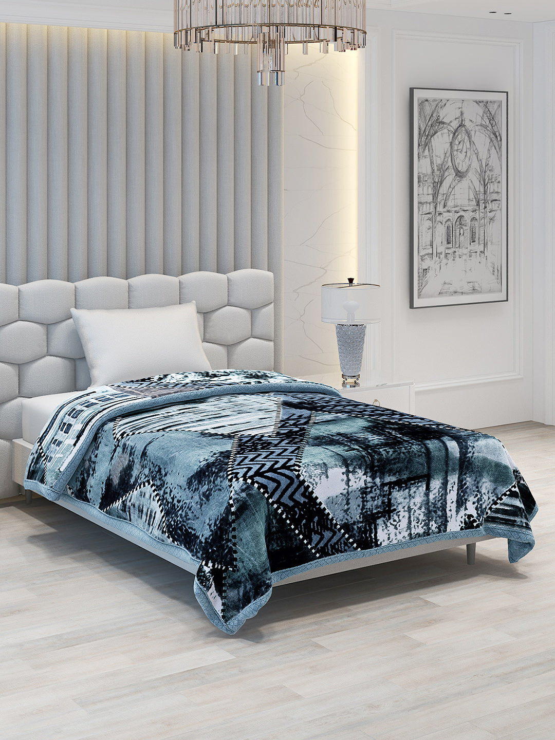 Printed Single Bed 994 GSM Blanket Joseph 2 Ply (Weight 3.5 kg)