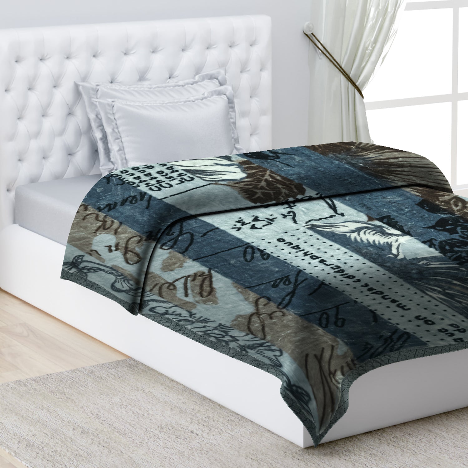 Printed Single Bed 1022 GSM Blanket Lucas 2 Ply (Weight 3.6 kg)