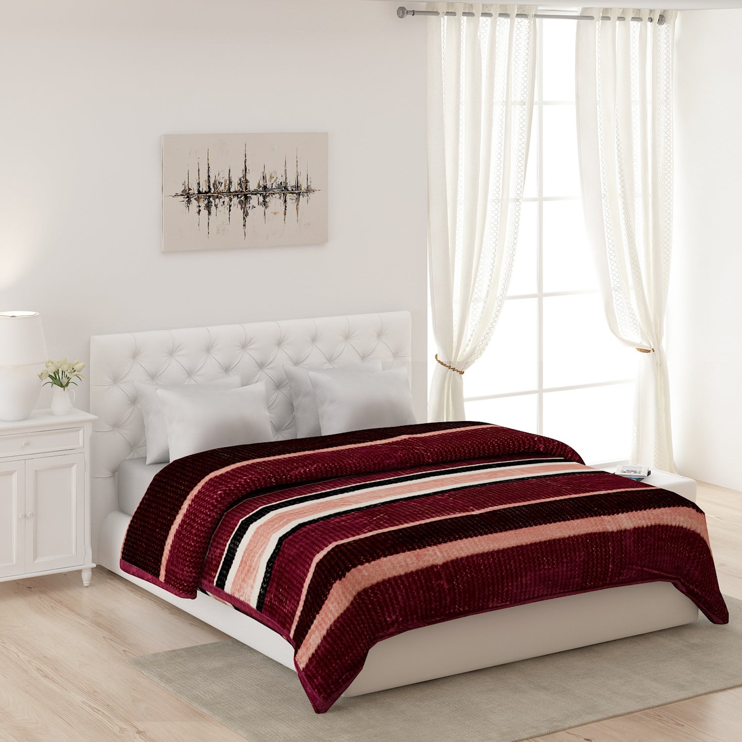 Printed Double Bed Blanket for Heavy Winter -2 Ply