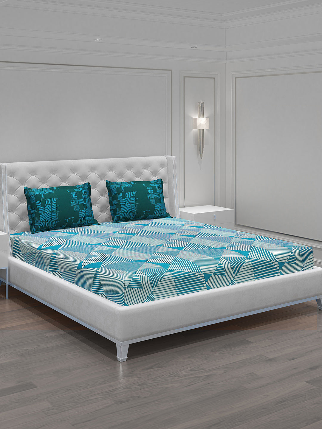 MOCA by Monte Carlo 104 TC Cotton Double Bedsheet with 2 Pillow Covers