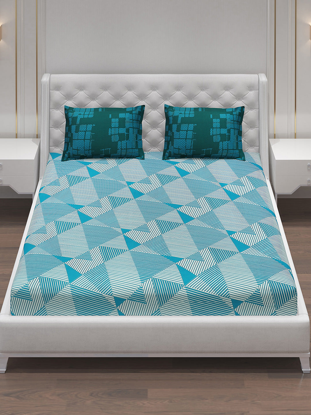 MOCA by Monte Carlo 104 TC Cotton Double Bedsheet with 2 Pillow Covers