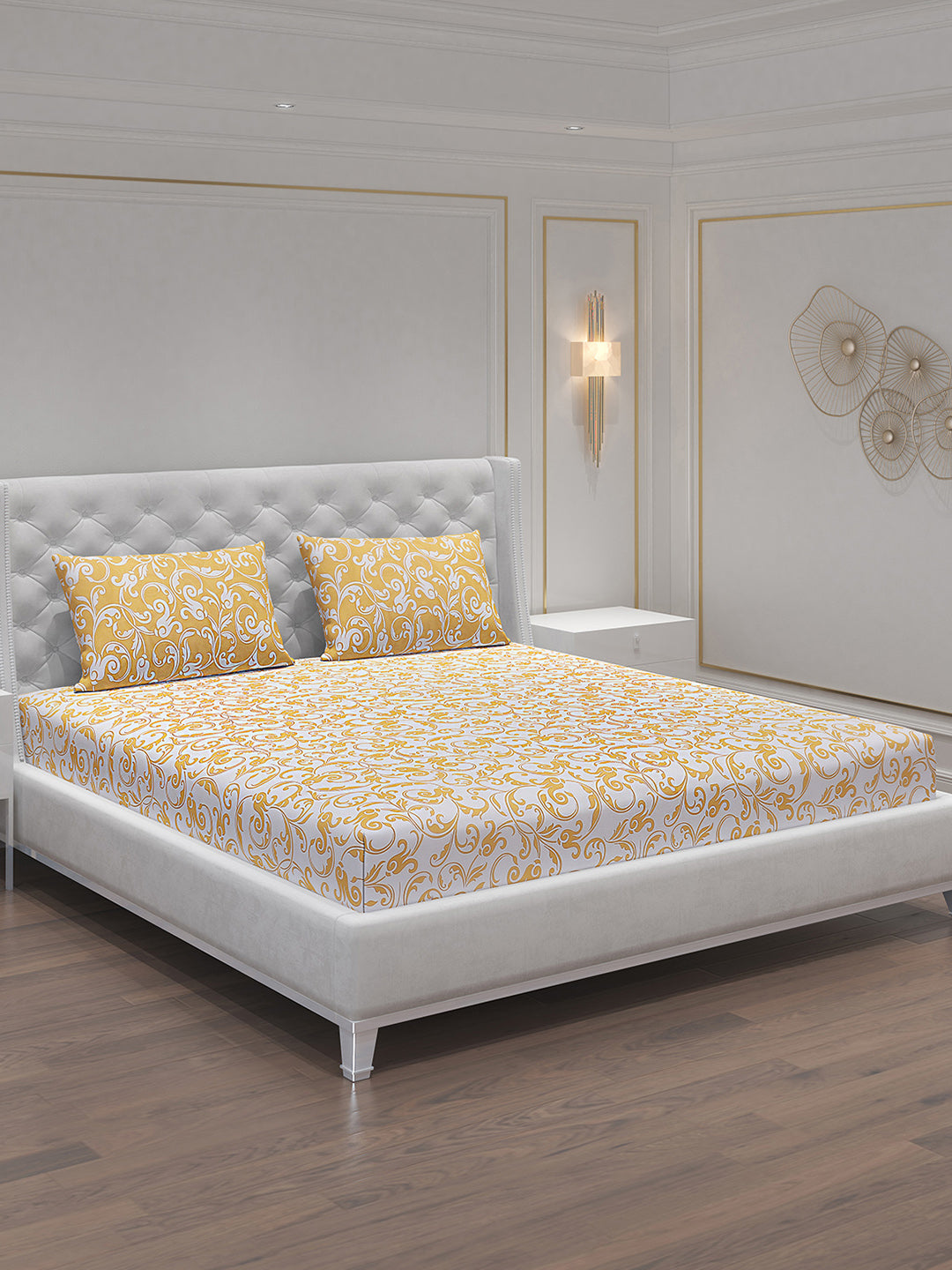 MOCA by Monte Carlo 104 TC Cotton Double Bedsheet with 2 Pillow Covers