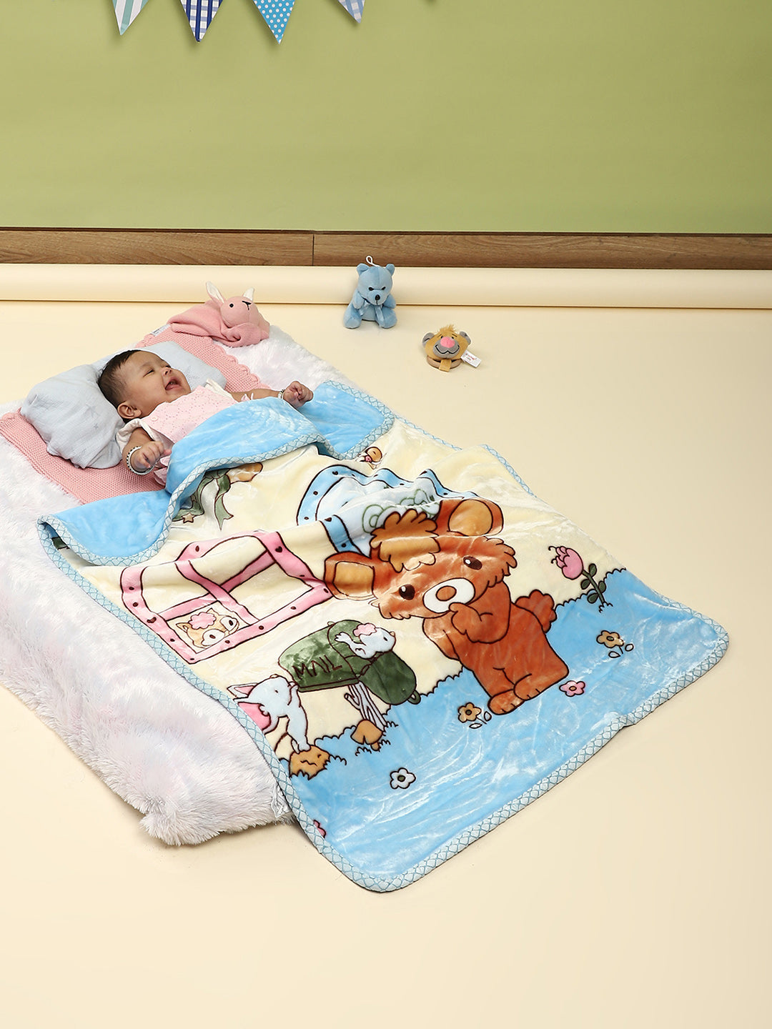 Printed Baby Blanket 2 Ply, 550 GSM, Weight 0.5 kg (Donald)