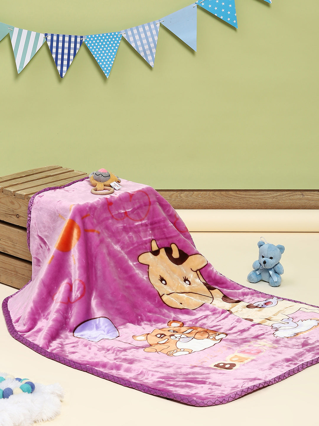 Printed Baby Blanket 2 Ply, 550 GSM, Weight 0.5 kg (Donald)