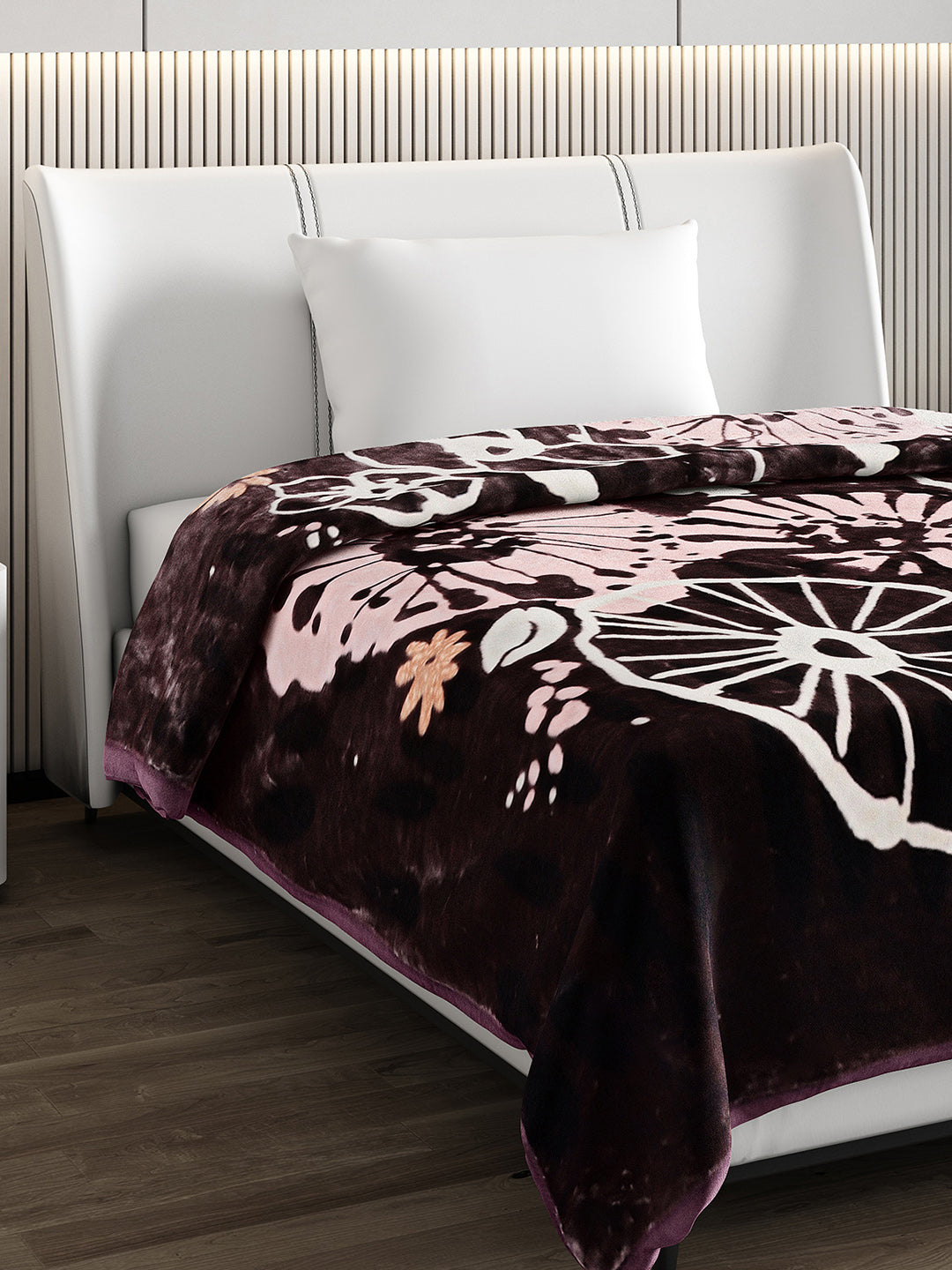 Printed Single Bed 852 GSM Blanket Allen 2 Ply (Weight 3 kg)