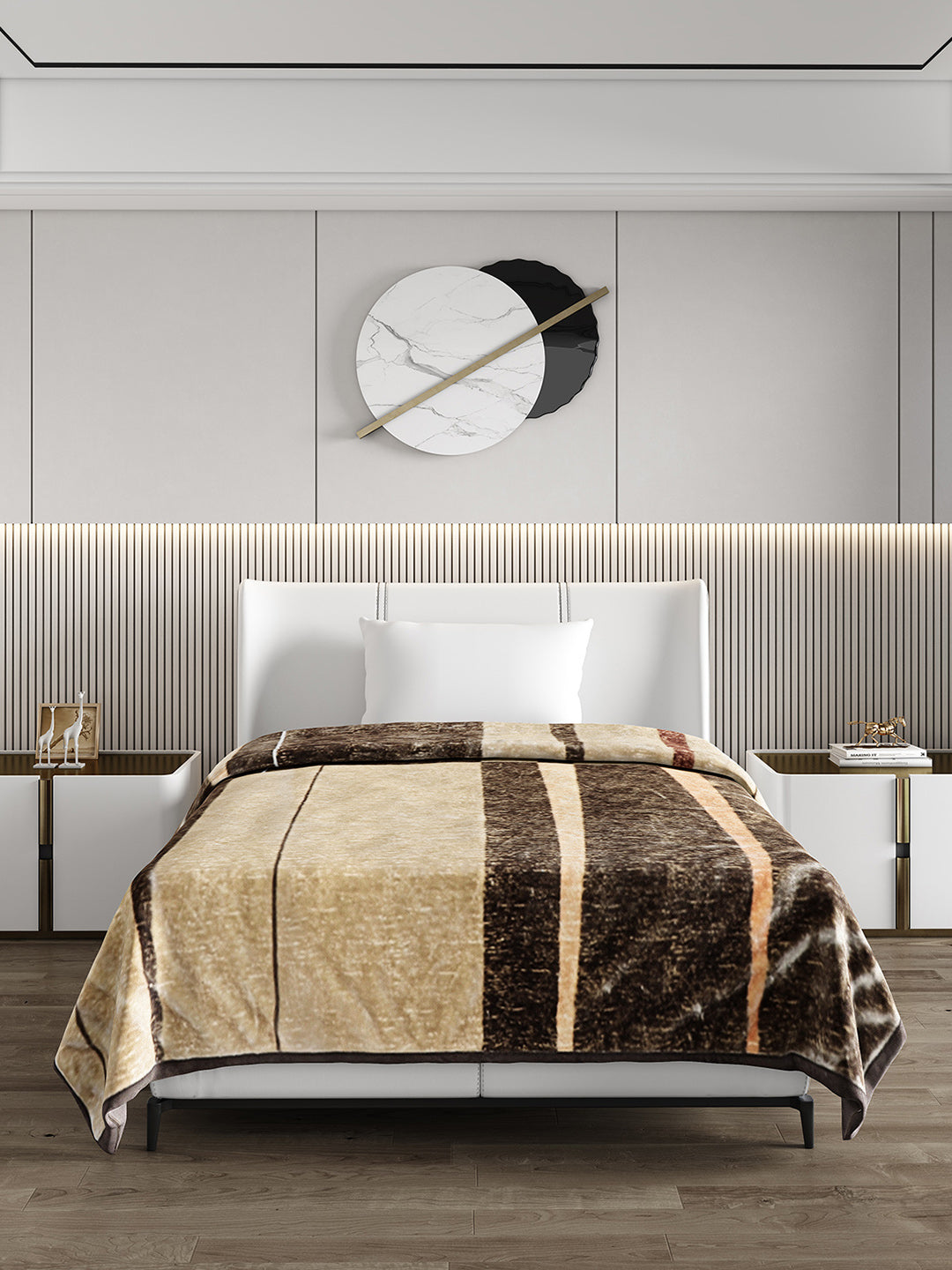 Printed Single Bed 852 GSM Blanket Allen 2 Ply (Weight 3 kg)
