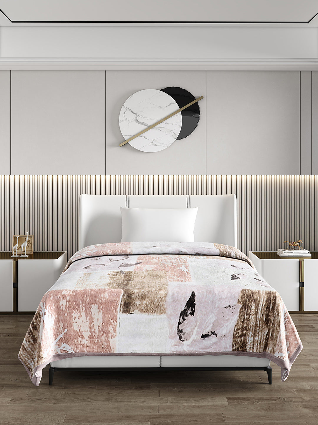Printed Single Bed 852 GSM Blanket Allen 2 Ply (Weight 3 kg)
