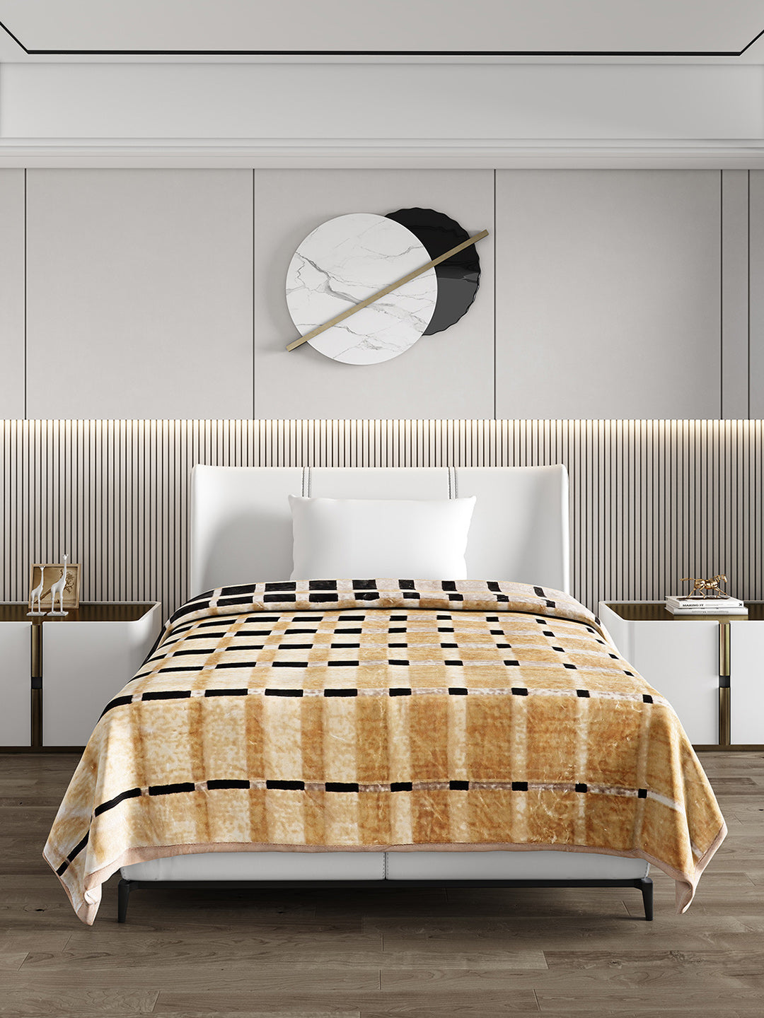 Printed Single Bed 852 GSM Blanket Allen 2 Ply (Weight 3 kg)