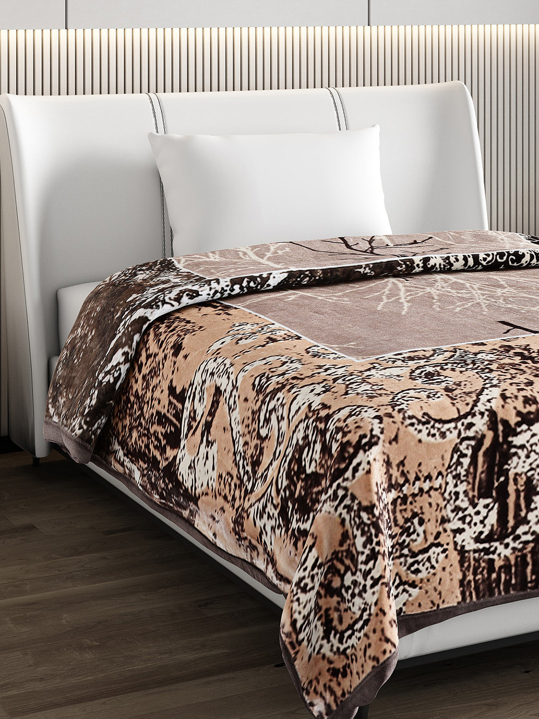 Printed Single Bed 852 GSM Blanket Allen 2 Ply (Weight 3 kg)