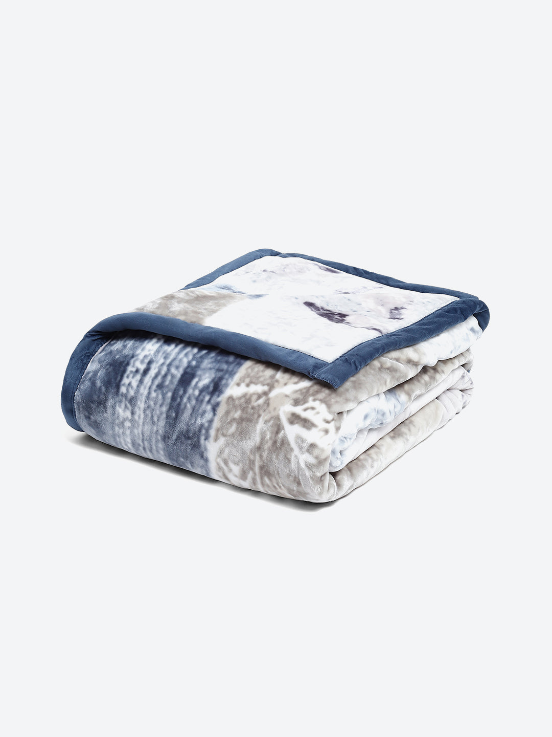 Printed Single Bed 852 GSM Blanket Allen 2 Ply (Weight 3 kg)