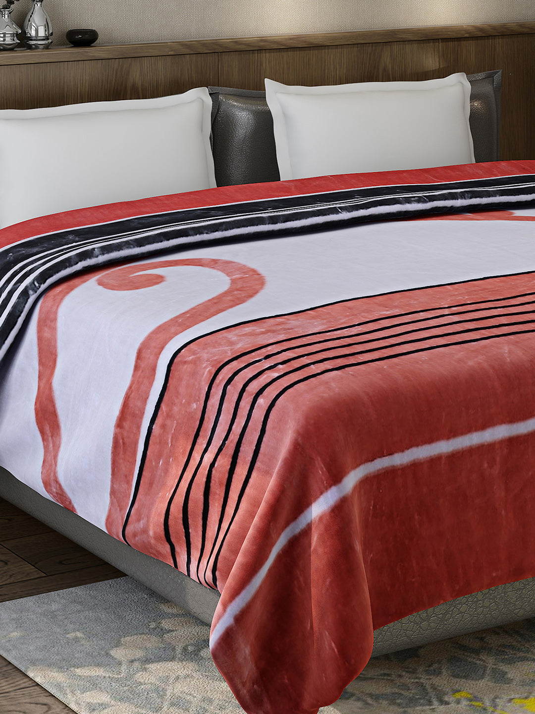 Printed Double Bed 947 GSM Blanket for Heavy Winter -1 Ply (Weight 5 kg)