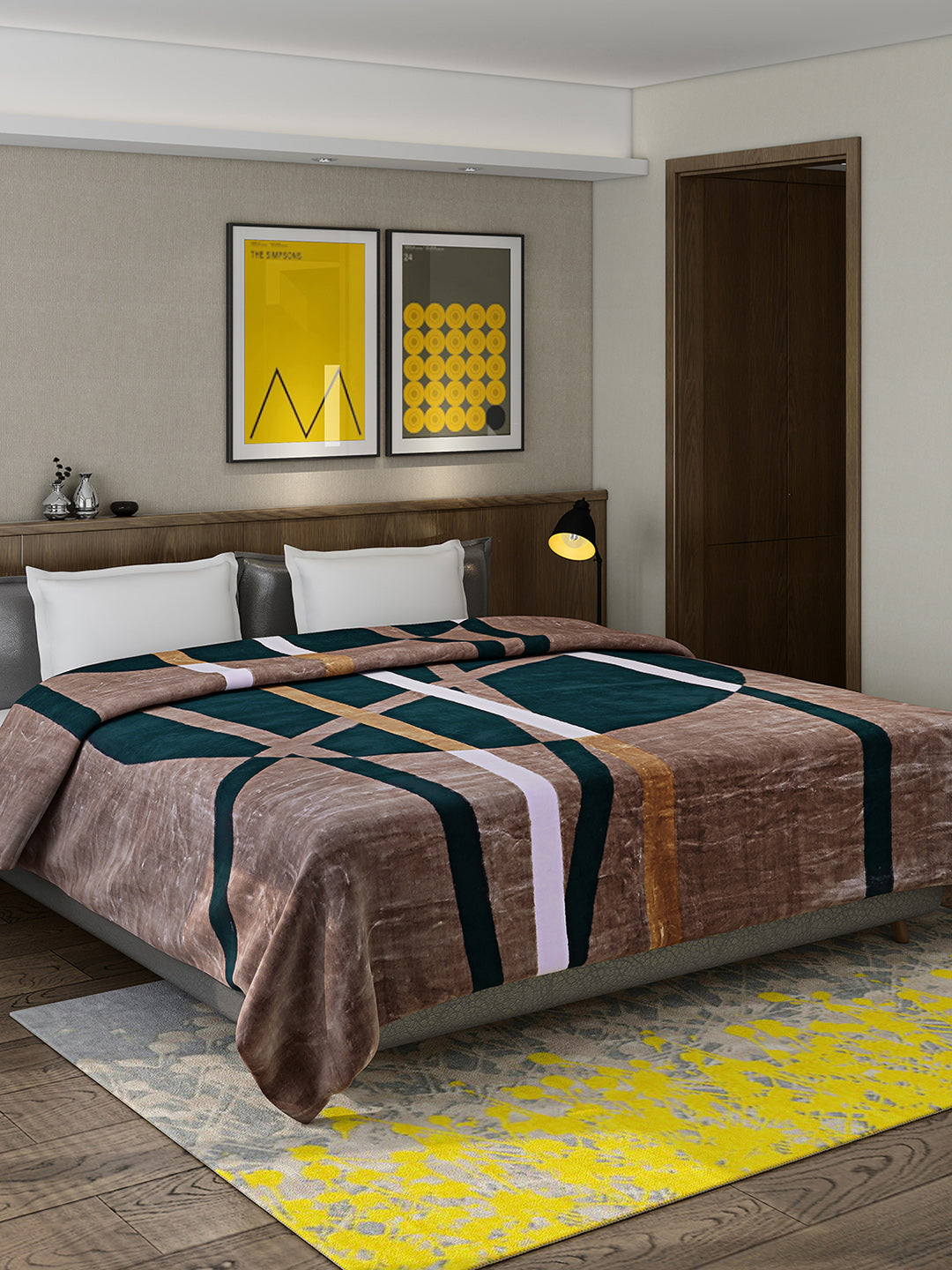 Printed Double Bed 947 GSM Blanket for Heavy Winter -1 Ply (Weight 5 kg)