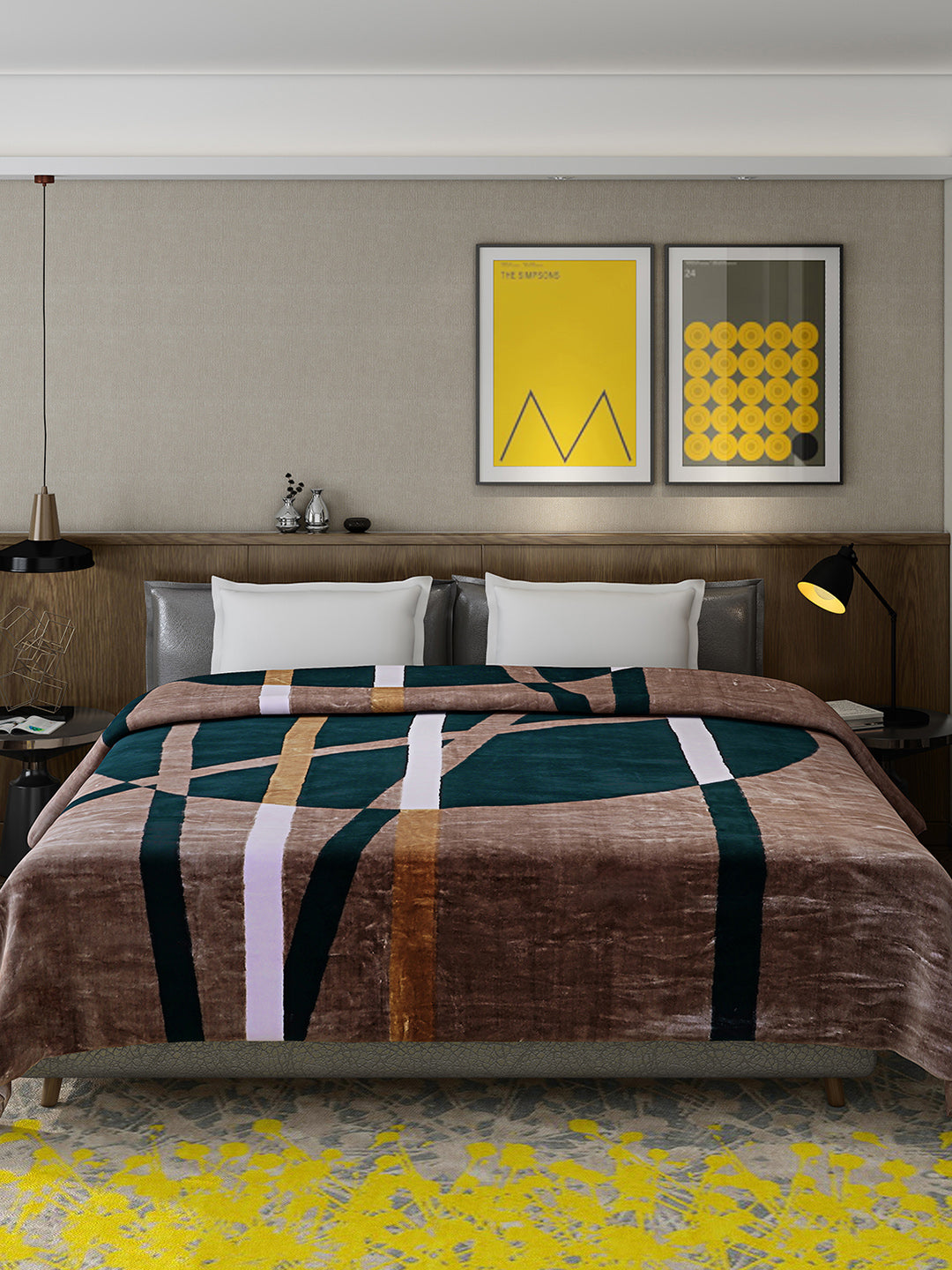 Printed Double Bed 947 GSM Blanket for Heavy Winter -1 Ply (Weight 5 kg)