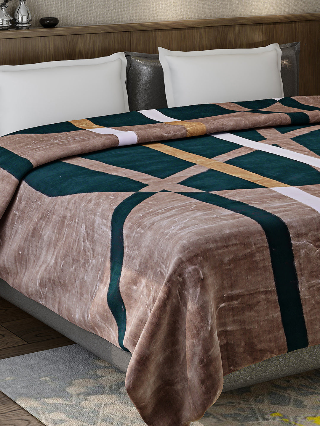 Printed Double Bed 947 GSM Blanket for Heavy Winter -1 Ply (Weight 5 kg)
