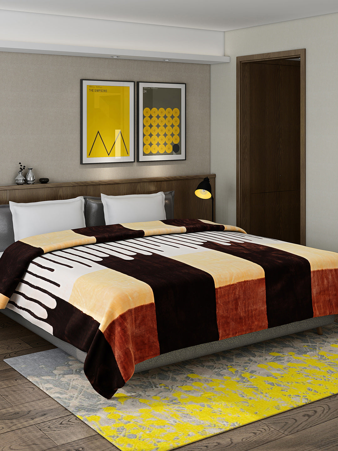 Printed Double Bed 947 GSM Blanket for Heavy Winter -1 Ply (Weight 5 kg)