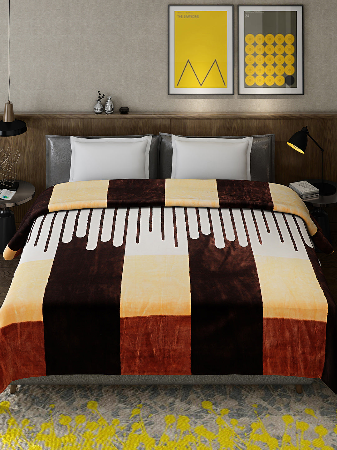 Printed Double Bed 947 GSM Blanket for Heavy Winter -1 Ply (Weight 5 kg)