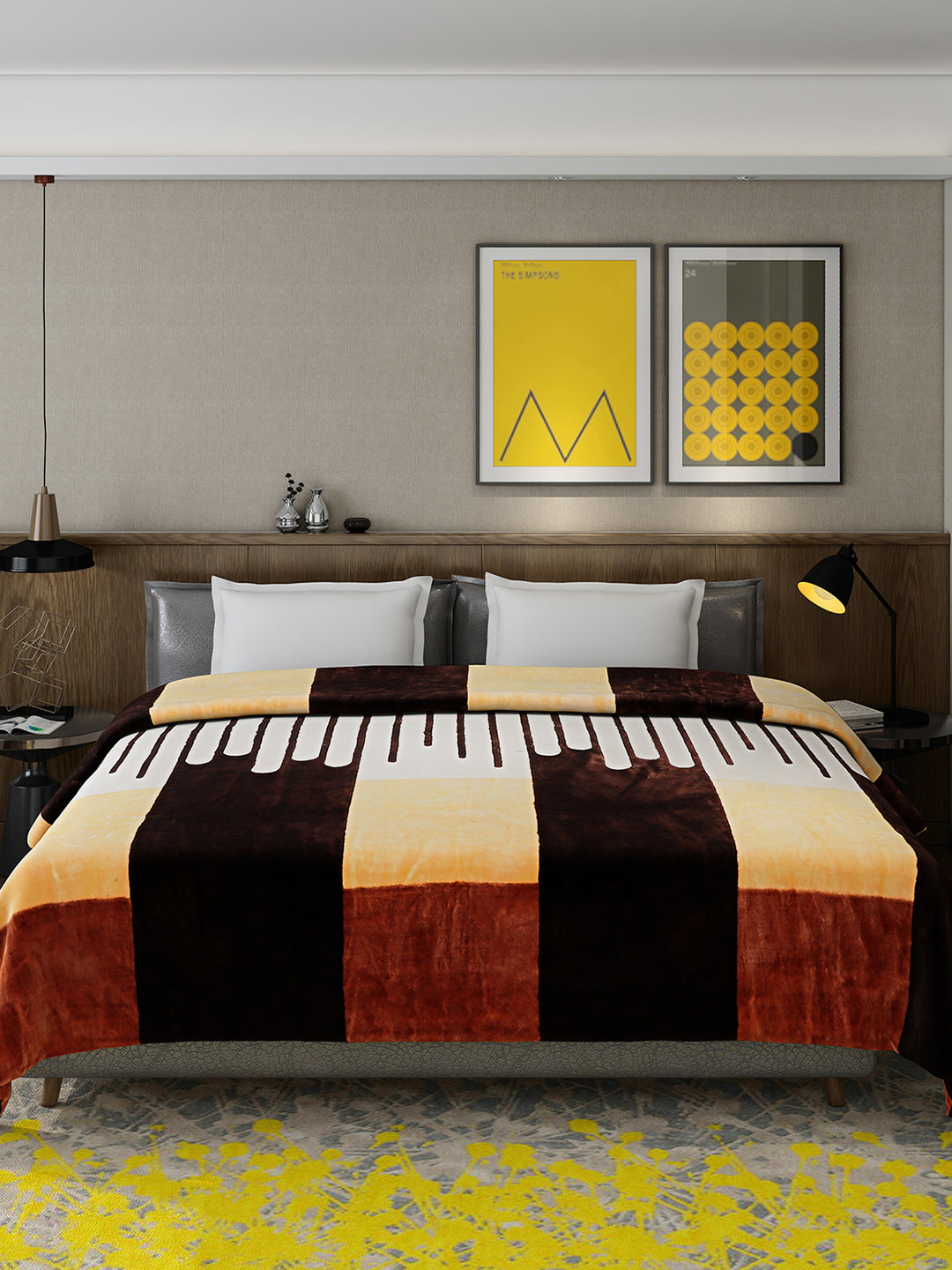 Printed Double Bed 947 GSM Blanket for Heavy Winter -1 Ply (Weight 5 kg)