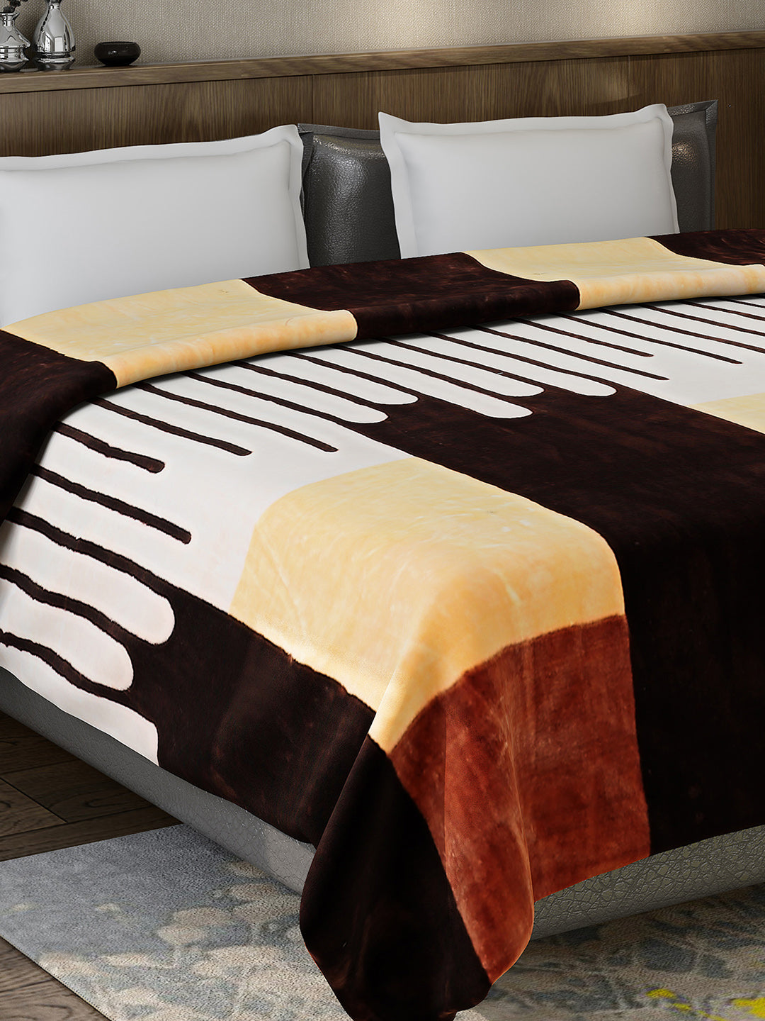 Printed Double Bed 947 GSM Blanket for Heavy Winter -1 Ply (Weight 5 kg)