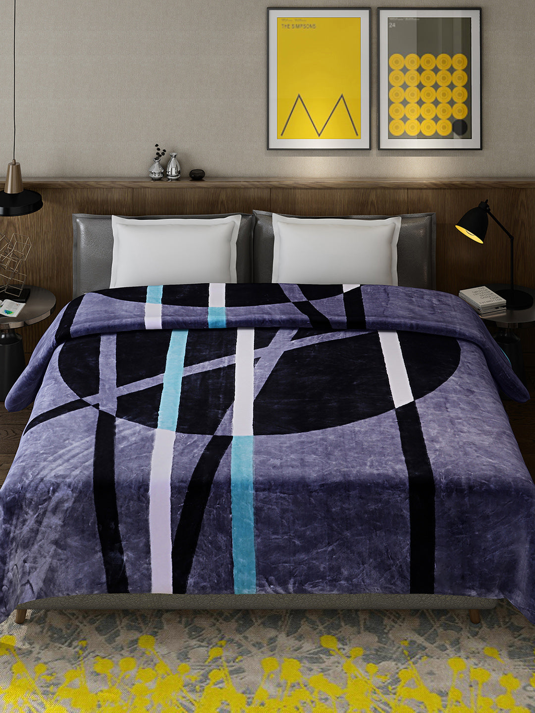 Printed Double Bed 947 GSM Blanket for Heavy Winter -1 Ply (Weight 5 kg)