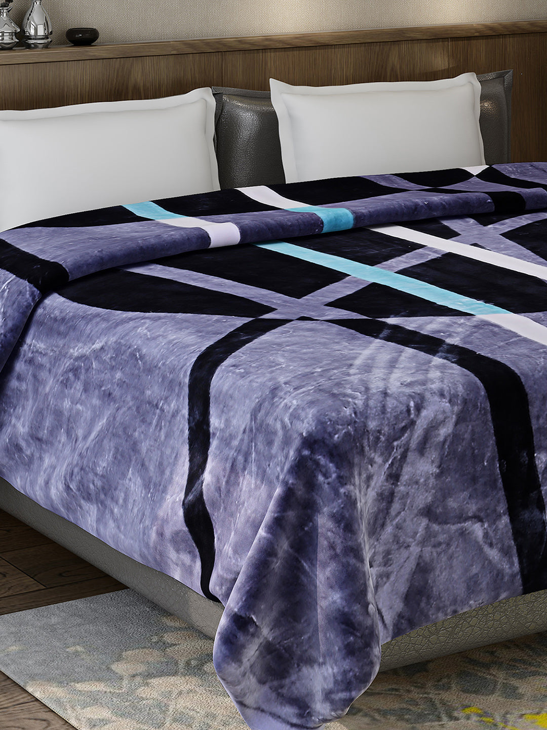 Printed Double Bed 947 GSM Blanket for Heavy Winter -1 Ply (Weight 5 kg)