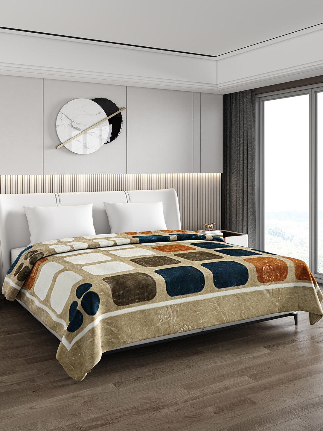 Printed Double Bed 691 GSM Blanket Bennett Super Soft 2 Ply (Weight 3.65 kg)